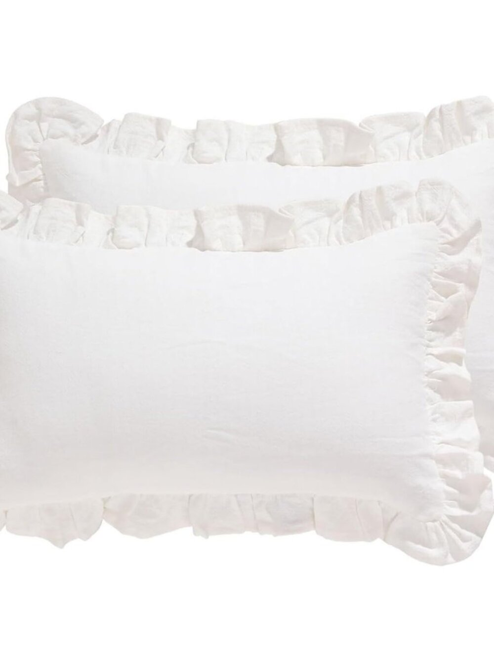 patdrea Shabby Chic White Decorative Throw Pillow Covers 12"x20" Set of 2,Farmho